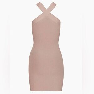 Aritizia Babaton sculpt knit criss cross dress Light Pink Size XS